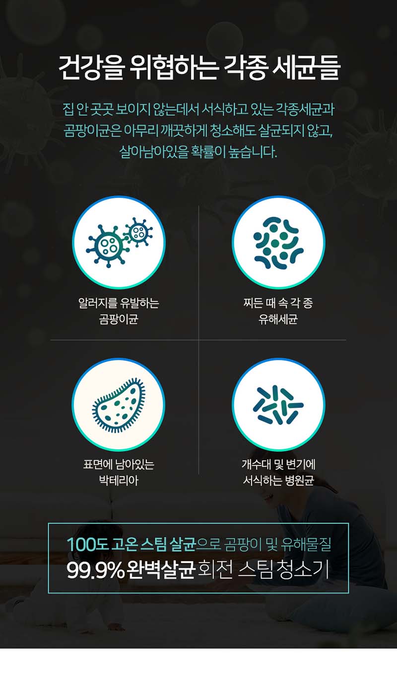 벤하임 클린케어 회전 스팀 청소기 S20 KSC-800WH 