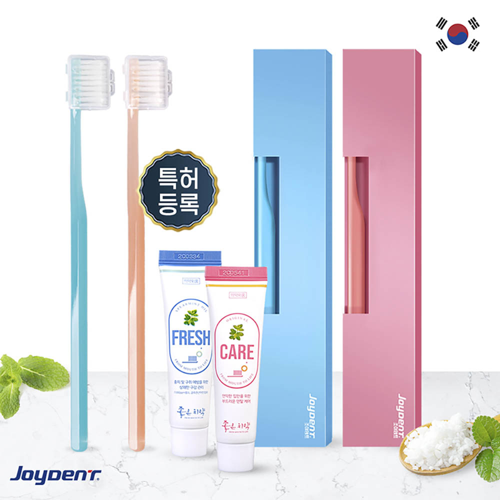 [추가증정이벤트][판촉]조이덴트 이가드 칫솔치약세트 WA 100개/칫솔만인쇄가능/2세트 추가증정