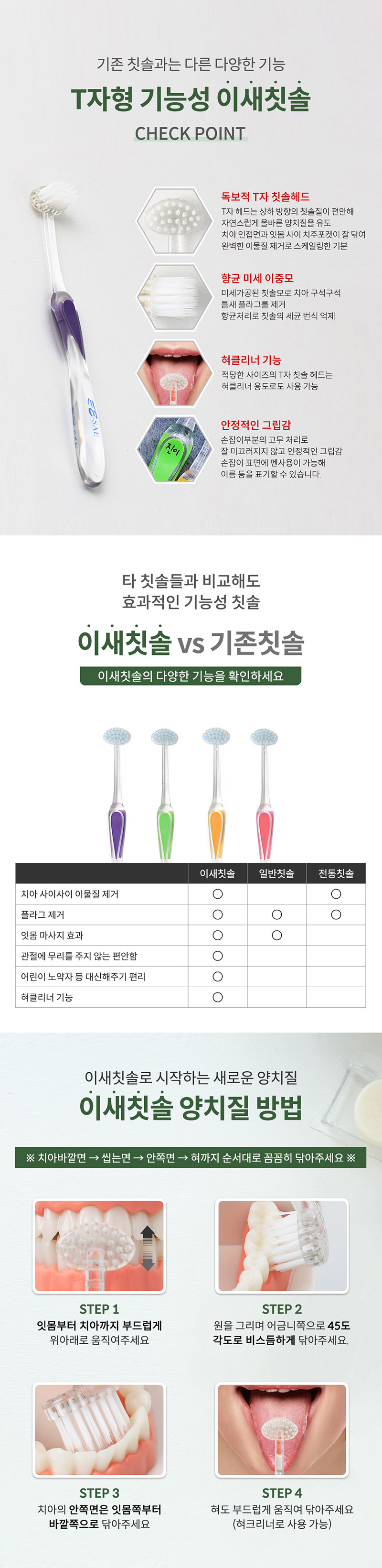 기능성칫솔 이새칫솔 T형 칫솔 상세 3