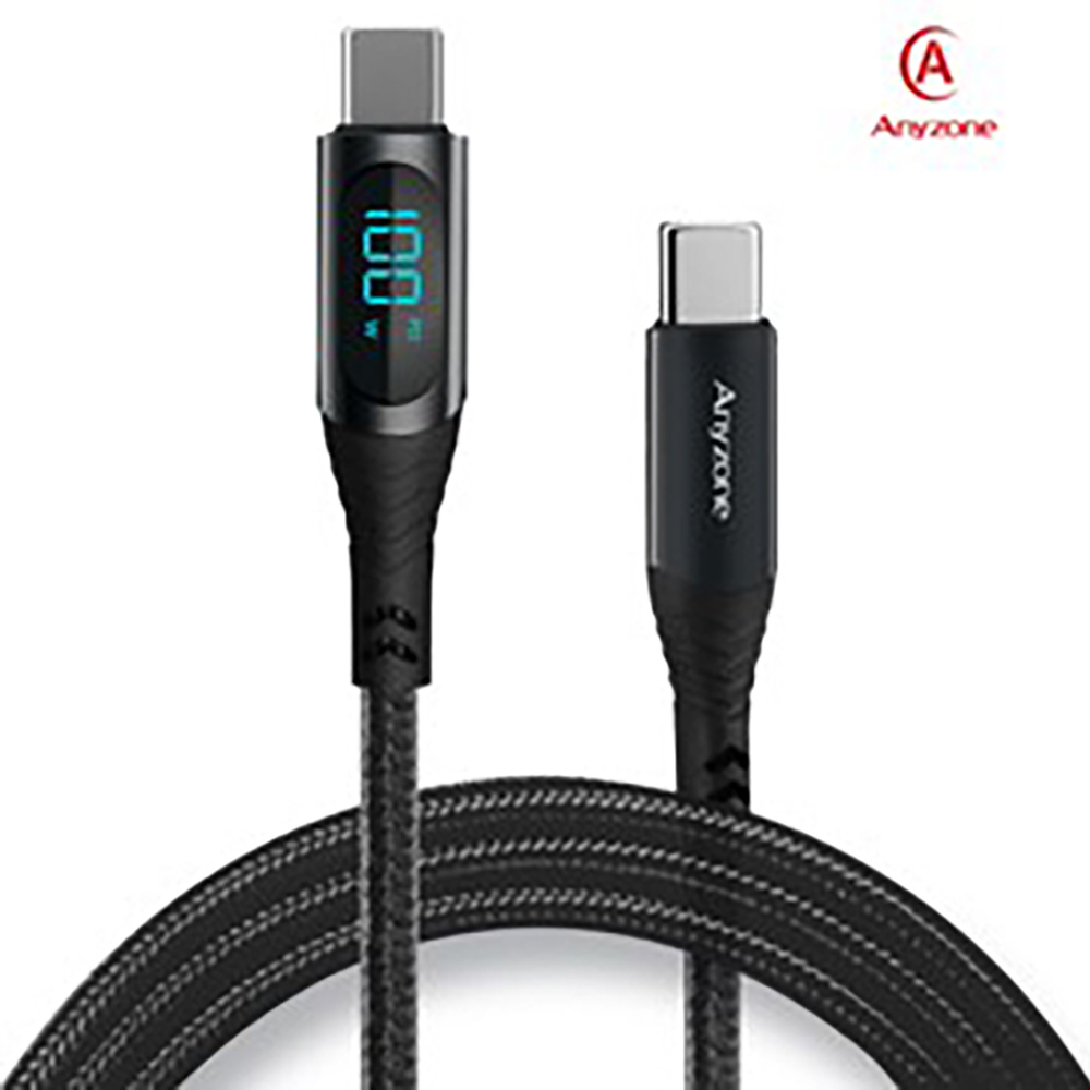 애니존 100W 초고속충전 패브릭 LCD 케이블 1.2M CTC ANY-LC12M-CTC