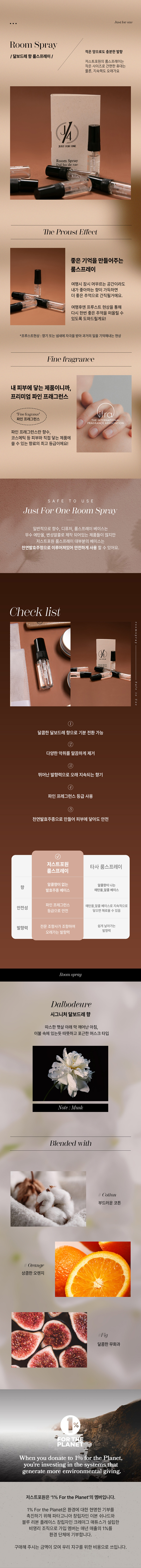 저스트포원 룸스프레이 3ml/천연발효주정,적은양으로 충분한발향 상세 1