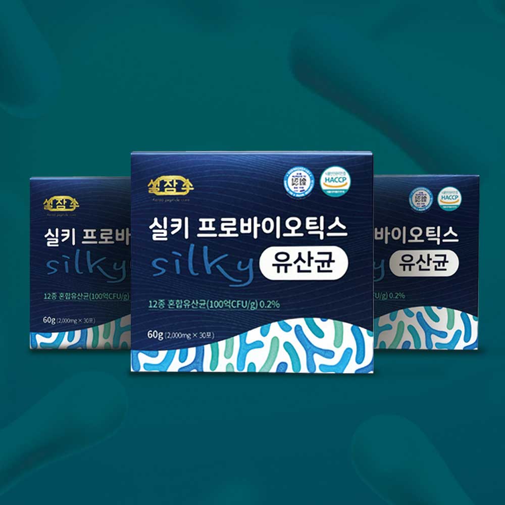 [가정의달할인특가]실키 프로바이오틱스 100억 유산균 60g(2000mg*30포)*3박스