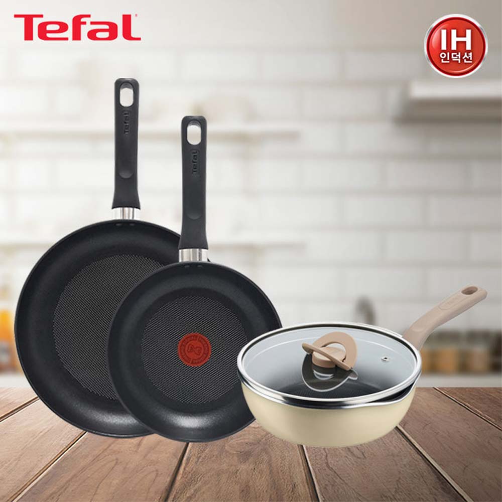 테팔 인덕션 델리커시 티타늄 프라이팬 22cm+28cm+G6 원픽 냄비팬 22cm_베이지 TFC-ID28OP2B