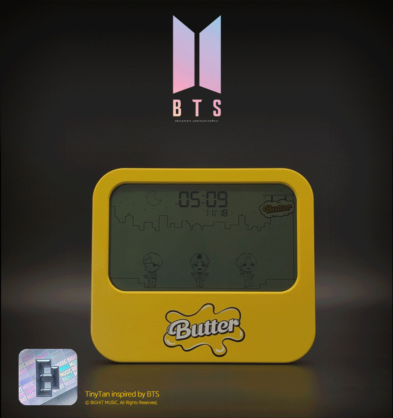 BTS butter 애니메이션 탁상시계 (LED무드등, 알람, 디지털시계, 굿즈) 상세 1