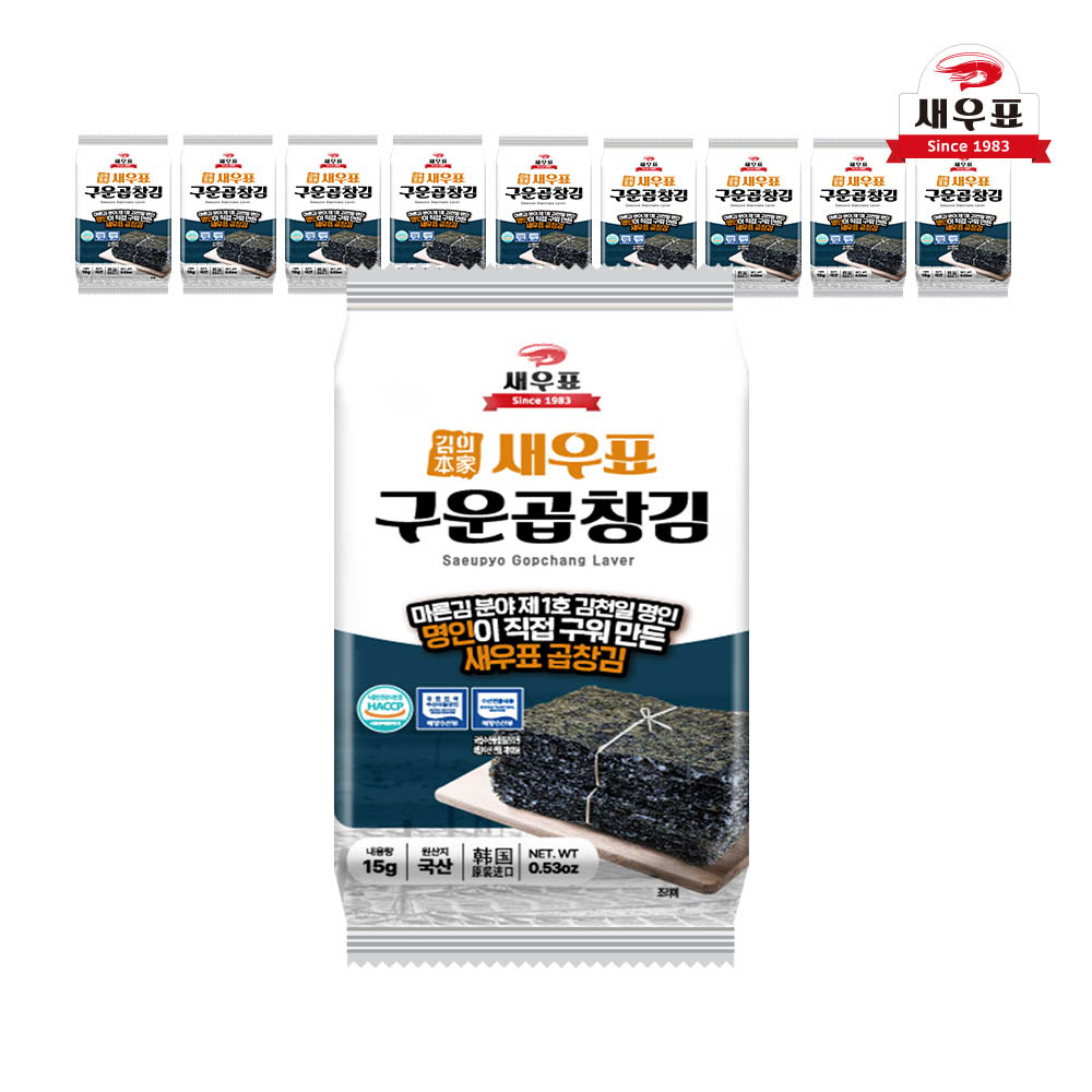 새우표 프리미엄 완도 곱창 도시락김 15g x 10봉
