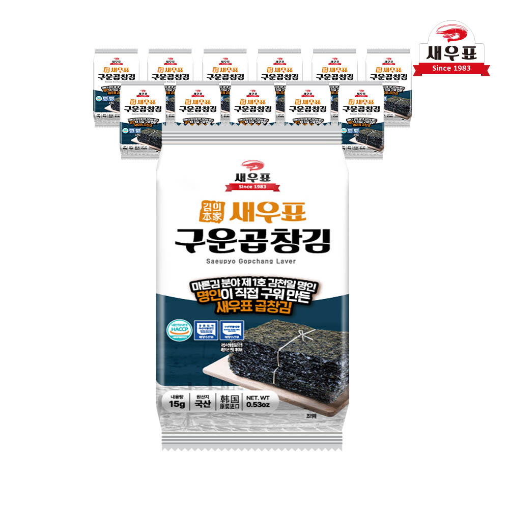 새우표 프리미엄 완도 곱창 도시락김 15g x 12봉