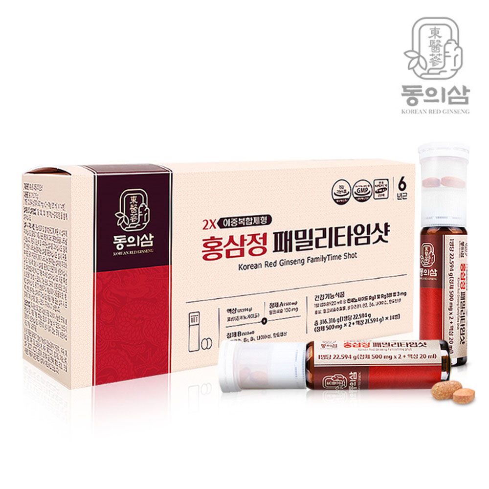 동의삼 홍삼정 패밀리타임샷 14병 (정제500mg*2+액상20ml)