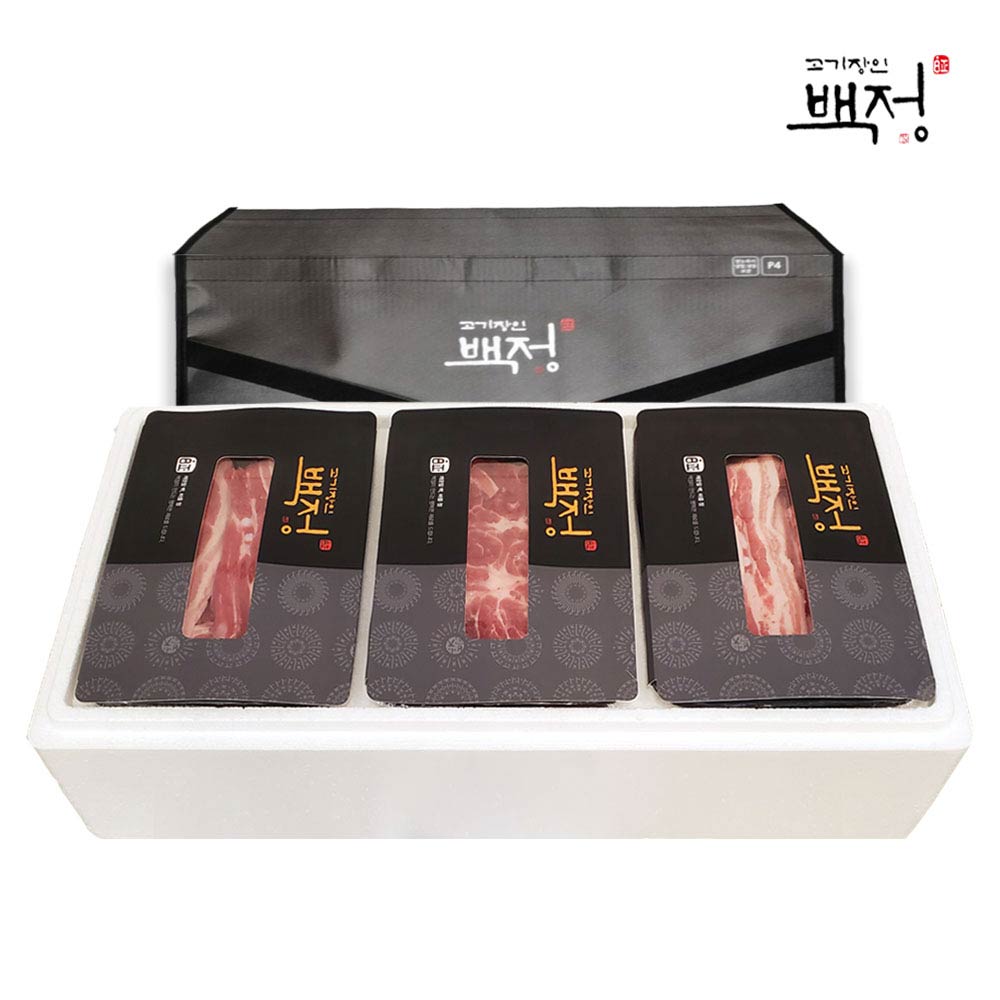 [고기장인백정] 무항생제 한돈 3호 세트 1.8kg