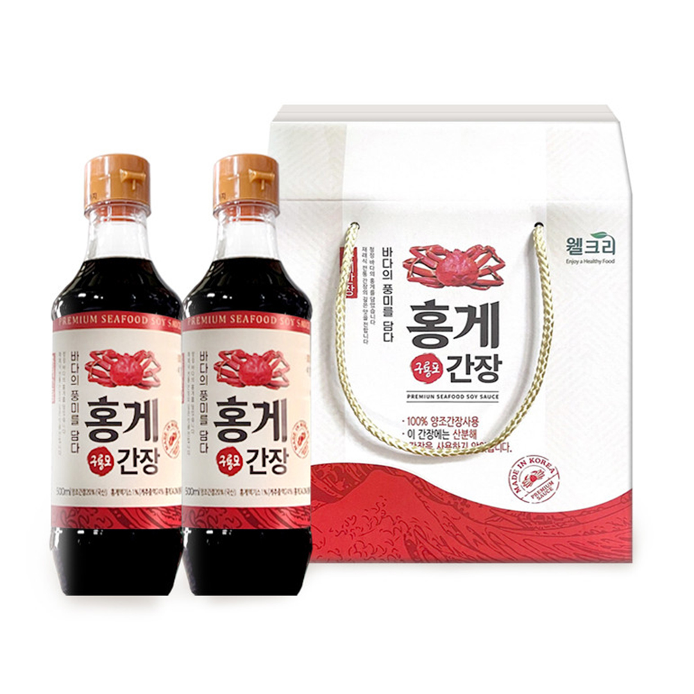 웰크리 구룡포 홍게 간장 선물세트 500ml *2 (박스포장)