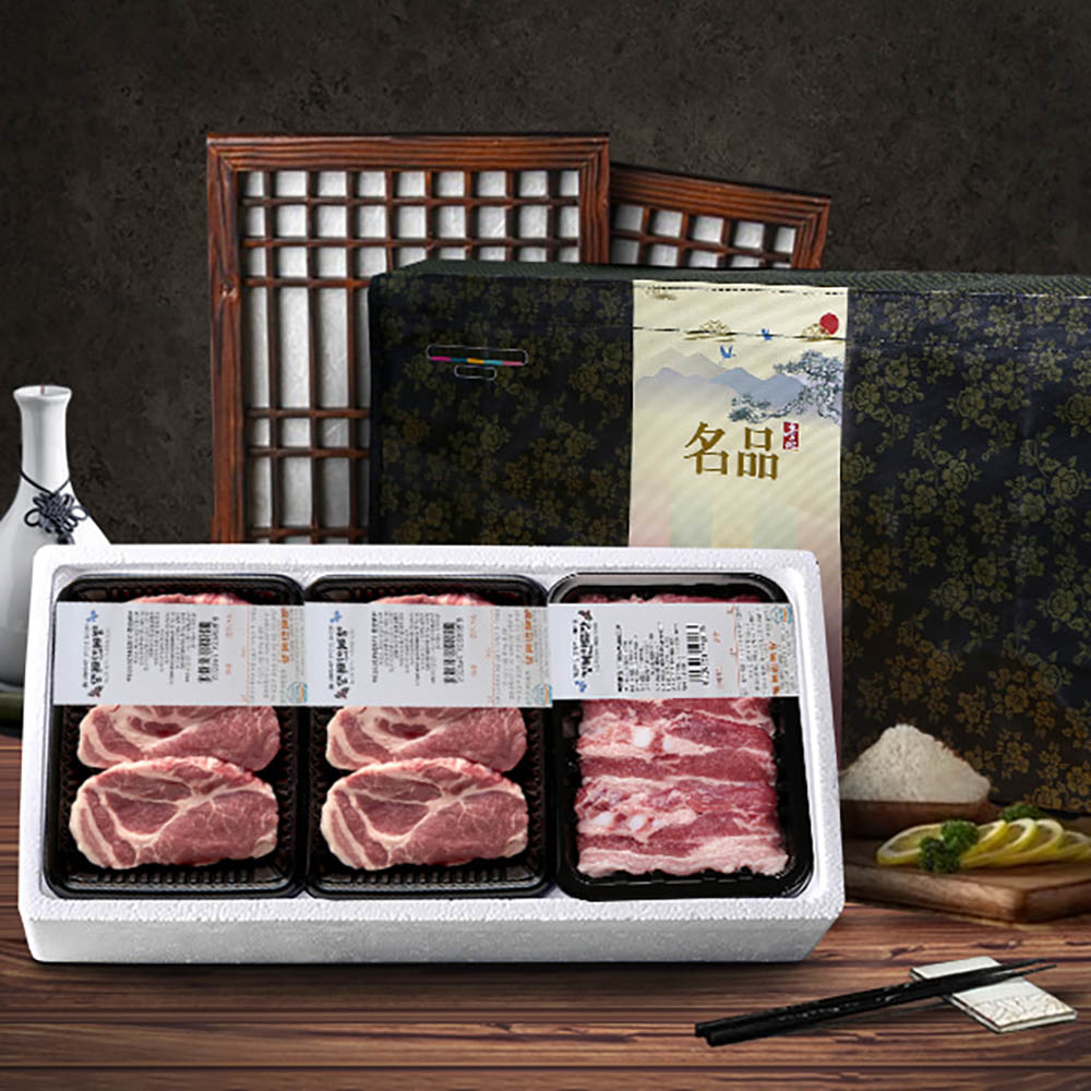[목장포크] 무항생제 한돈 2호/목살500gx2팩,삼겹살500g