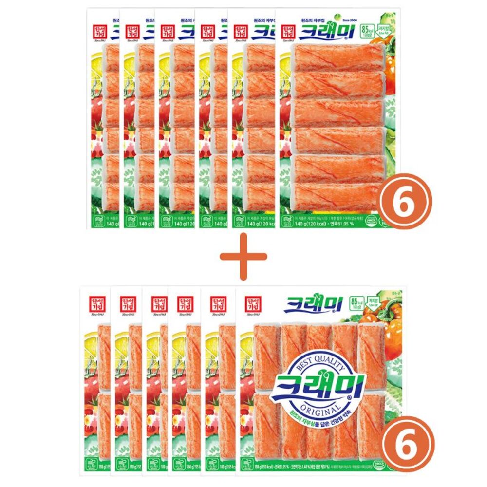 한성 크래미 12개 묶음 패키지 (크래미 140g 6개+크래미 180g 6개)