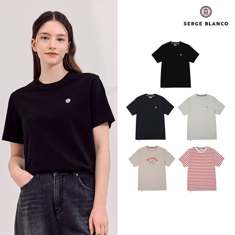 [세르즈블랑코] 24SS 라운드 반팔티셔츠 여성 5종세트