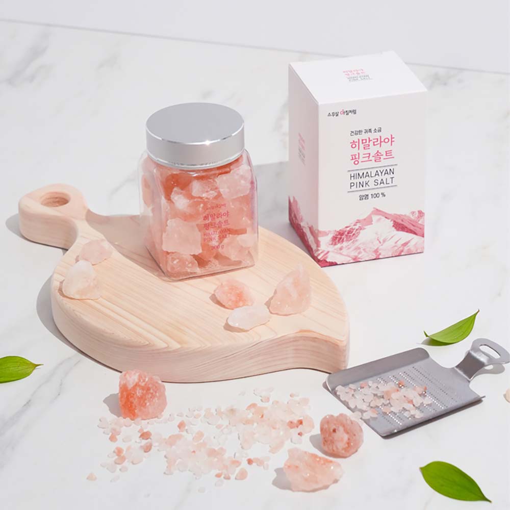 강판에 갈아먹는 히말라야핑크솔트 미니강판 편백나무도마 캠핑 플레이팅 (핑크솔트 덩어리 300g + 미니강판 세트)