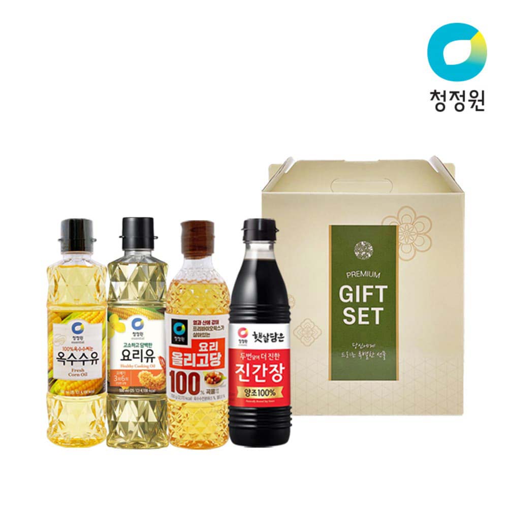 청정원 명절세트I (옥수수유 500ml, 요리유 500ml, 요리올리고당 700g, 진간장 500ml)