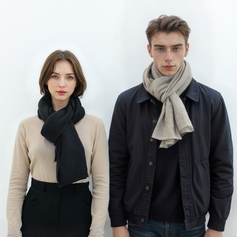 NIVADA 니바다 8002 캐시미어 100% 니트 머플러 (60x180cm)