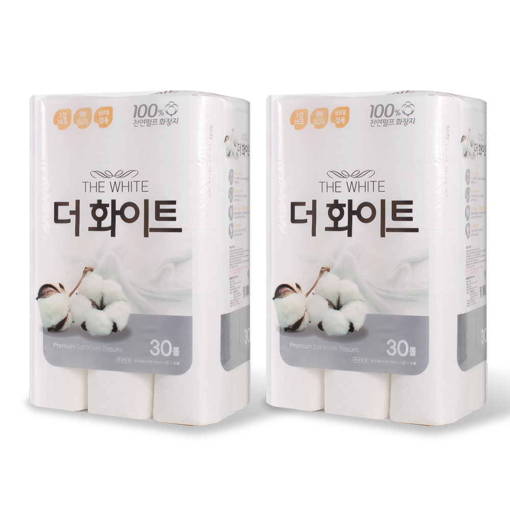[행복S&P제지]더화이트 25 두루마리 화장지 25m*30R 2팩
