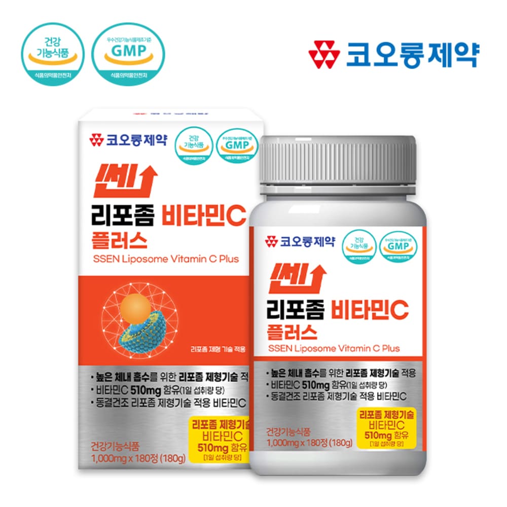 [코오롱제약] 쎈 리포좀 비타민C 플러스(1000mgx180정)