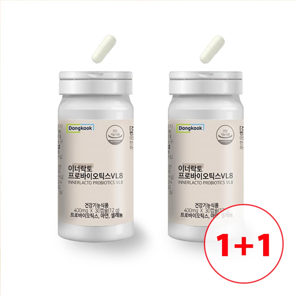 [1+1]동국제약 질유래특허유산균 이너락토 프로바이오틱스 400mg x 30캡슐 2박스