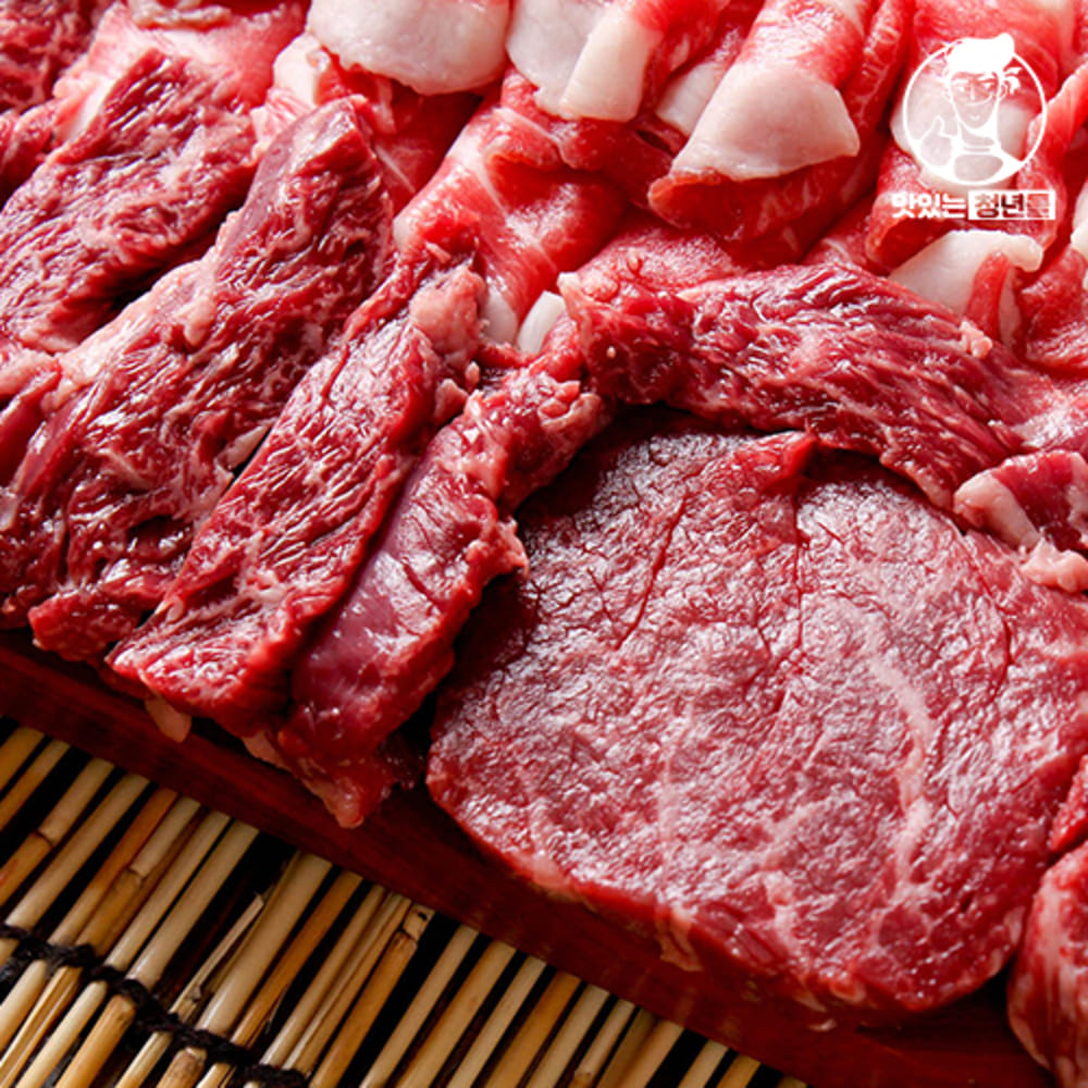 [맛있는청년들] 1++투뿔한우 프리미엄모둠 600g(등심+갈비살+차돌)