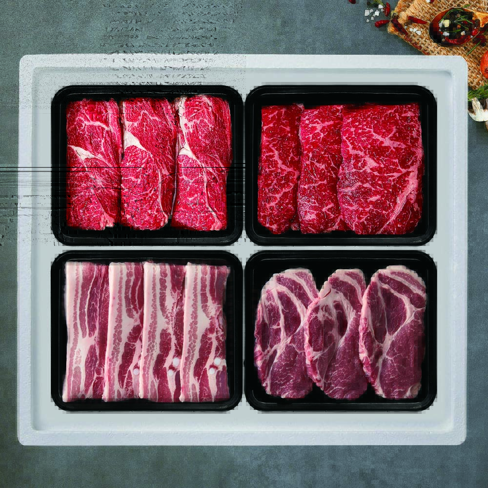 한우/한돈 1등급 냉장 알찬 선물세트5호 1.6kg (등심400g, 채끝400g, 삼겹살400g, 목살400g)
