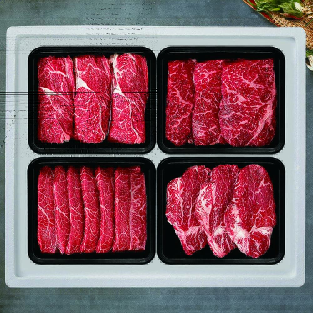 한우1등급 냉장 정성 선물세트1호 1.6kg (등심400g, 채끝400g, 부채400g, 안심400g)