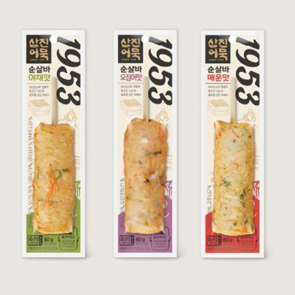 [삼진어묵] 순살바 어묵바3종 15개(야채맛5개+오징어맛5개+매운맛5개)
