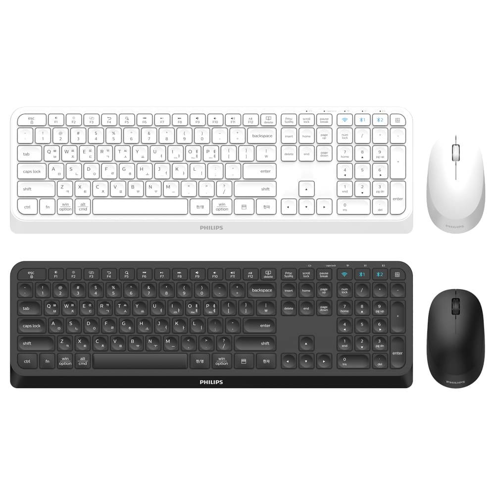 필립스 멀티페어링 무선 키보드 마우스 세트 SPT6407