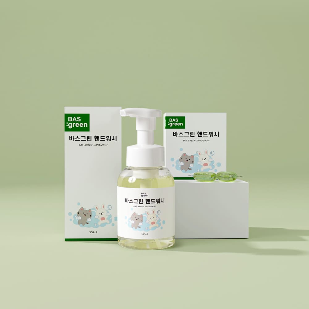 BAS Green 핸드워시 본품 300ml + 핸드워시 리필(3개입) 세트
