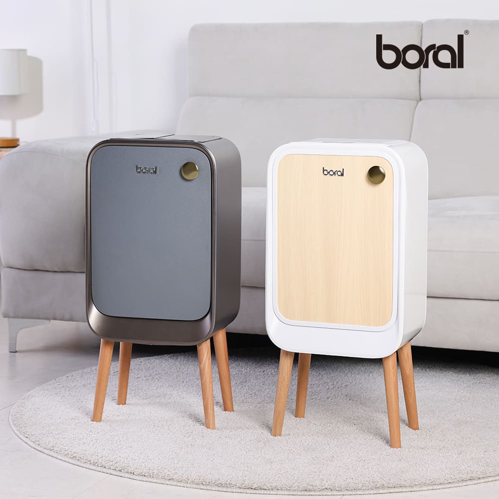보랄 더블 도어 센서 휴지통 (20L) HNZ-K306C 화이트/HNZ-C107K 그레이