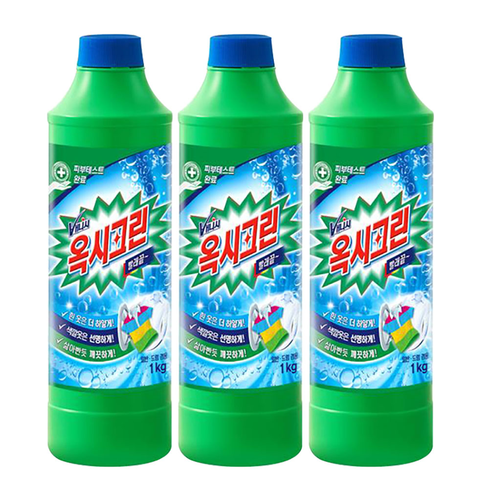 [옥시크린] 분말 표백제 용기형 1kg x 3개