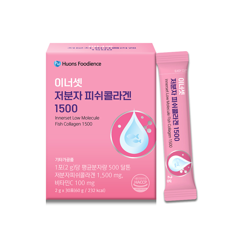 휴온스 이너셋 저분자 피쉬콜라겐 1500 2g 30포 x 1박스