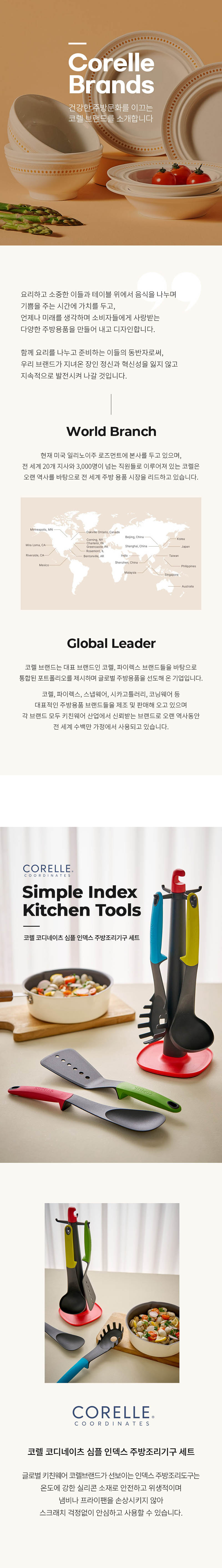 [코렐] 코디네이츠 심플 인덱스 주방조리기구 세트 상세 1