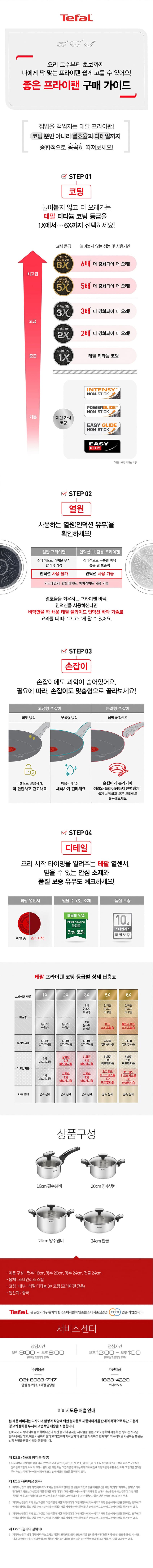 테팔 팬&냄비 IH 뉴이모션 4종세트 (편수냄비 16cm + 양수냄비 20cm + 24cm + 전골냄비 24cm) 상세 2