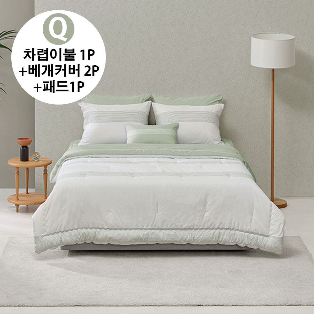 [알레르망] 파운드 차렵이불 Q 4종세트 그린