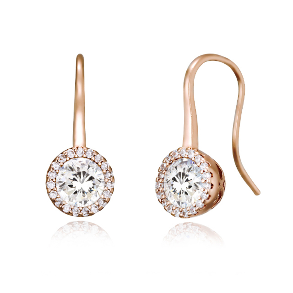 엘르주얼리 14K 서클 큐빅 드롭 귀걸이 (gold plated) ELGPEE504