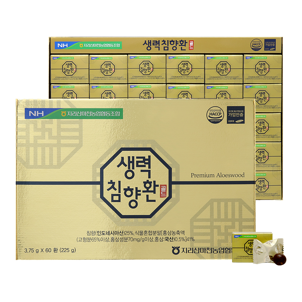 [추석기간한정특가] [지리산마천농협] 생력 침향환 골드 60환 (침향 25% 고함량/선물용 쇼핑백 포함)