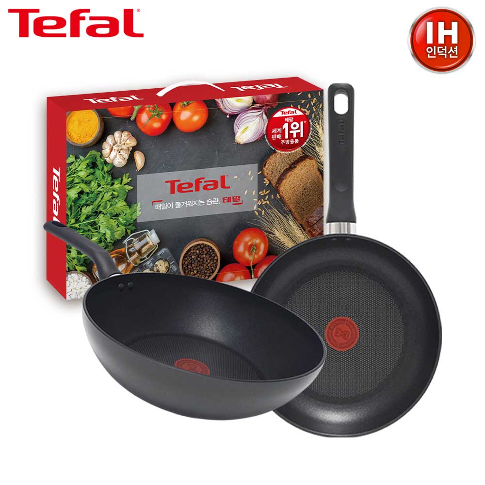 테팔 인덕션 델리커시 티타늄 프라이팬 28cm+멀티팬 28cm TFC-ID8W