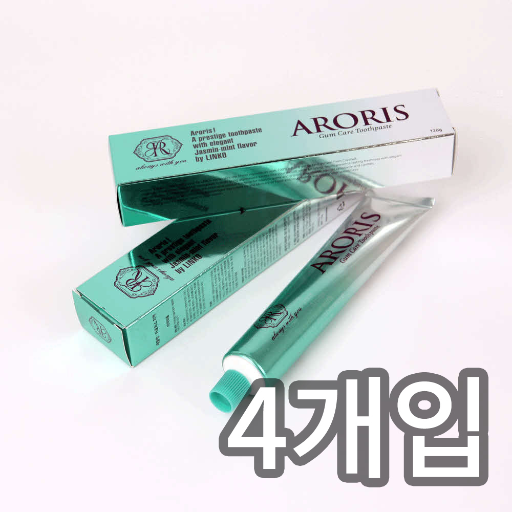 리앤코 아로리스 자스민 민트향 계면활성제 없는 치약 120g (4개입)