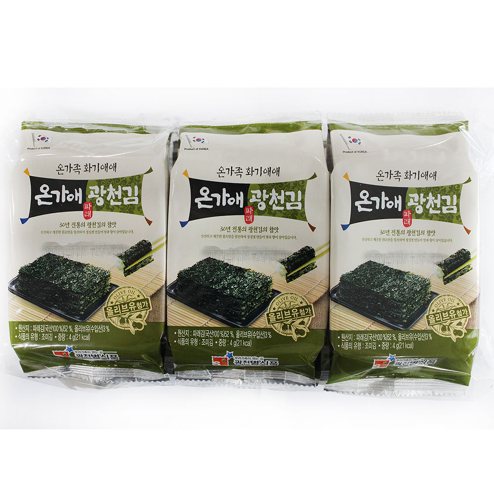 [온가애] 파래 광천김 9단 도시락 4g * 9 * 10번들